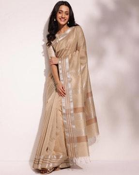 women silk saree with zari border