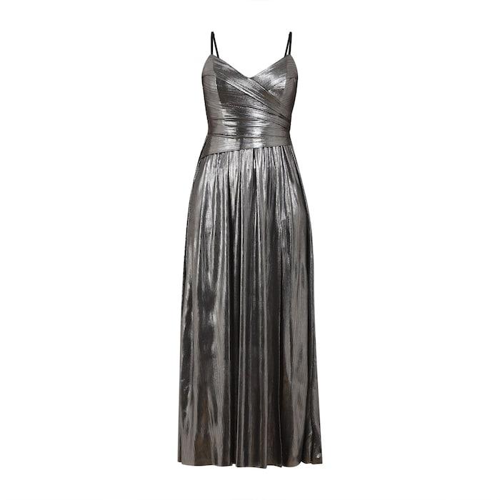 women silver empire style maxi dress