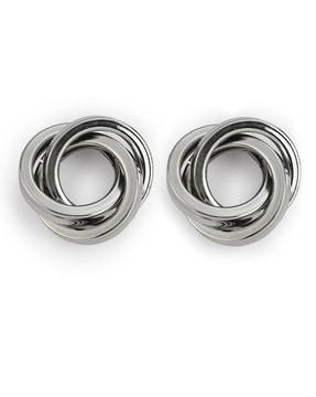 women silver-plated dangler earrings