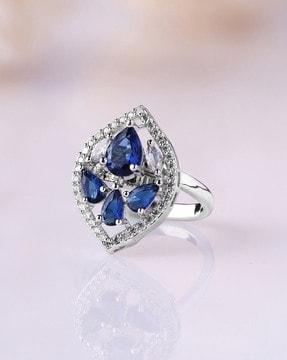 women silver-plated sparkle in stunning ring
