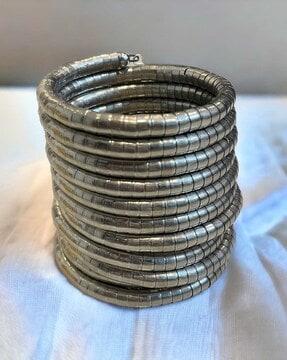 women silver-plated spiral wrap bracelet