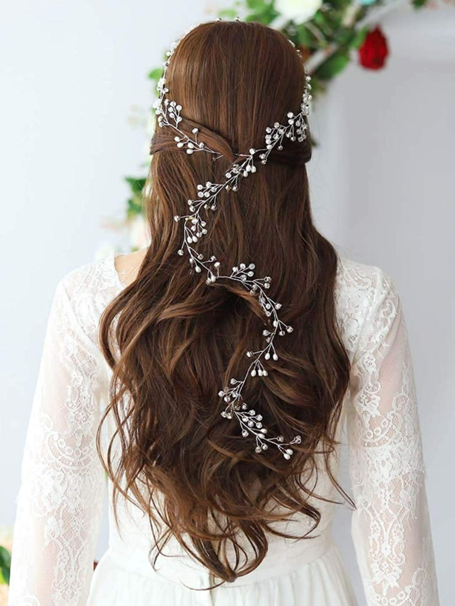 women silver-toned embellished tiara