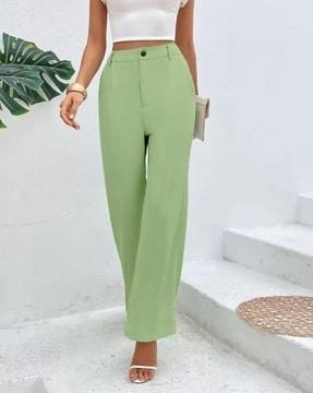 women single-pleat relaxed fit trousers