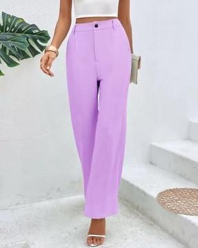 women single-pleat relaxed fit trousers