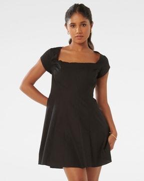 women skater dress with concealed zip closure