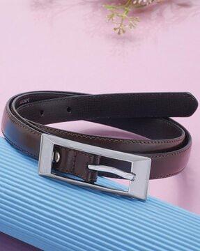 women skinny belt with tang buckle closure