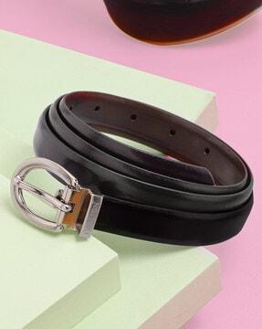 women skinny belt with tang buckle closure