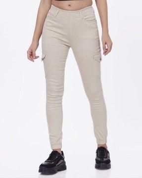 women skinny fit flat-front pants