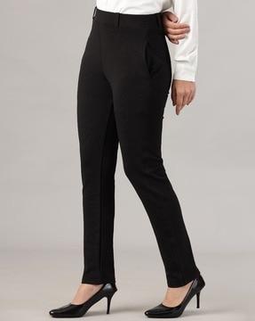 women skinny fit front-flat trousers