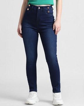 women skinny fit jeans with 5-pocket styling