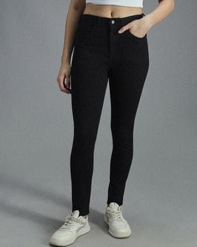 women skinny fit jeans with 5-pocket styling