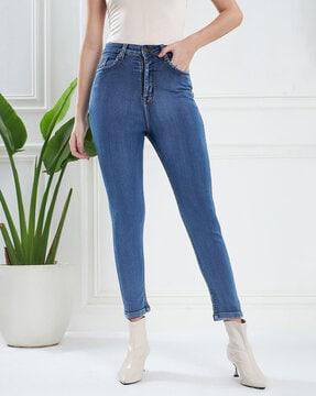 women skinny fit jeans with 5-pocket styling