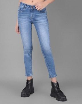 women skinny fit jeans with insert pockets