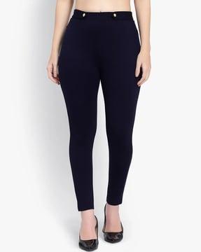 women skinny fit jeggings with elasticated waistband