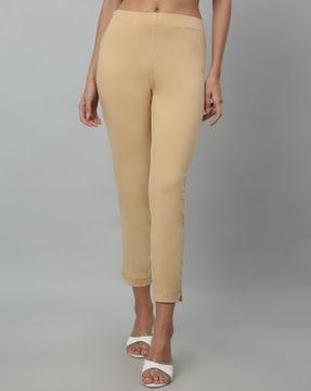 women skinny fit pants with elasticated waistband