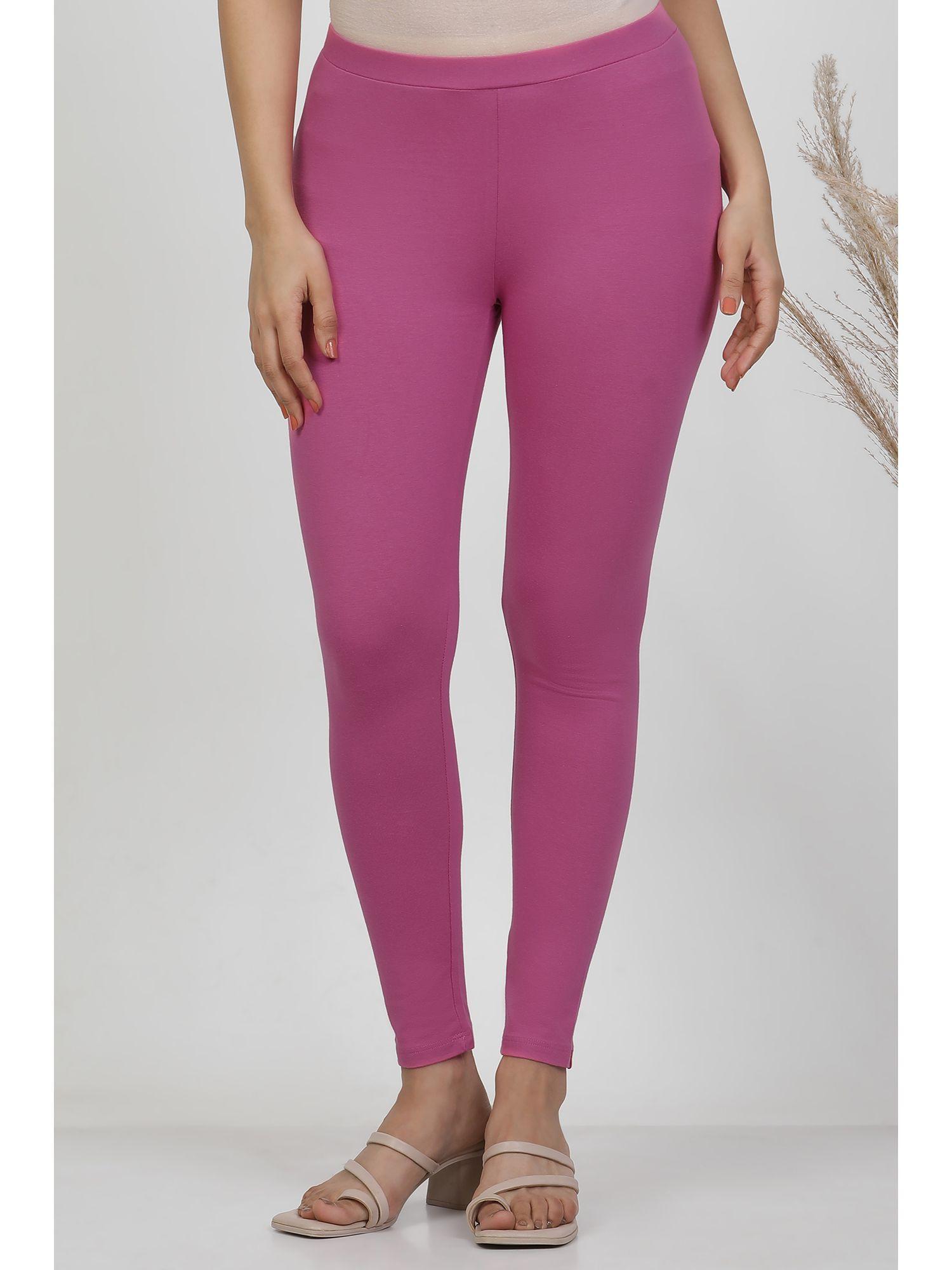 women skinny fit pink cotton tight