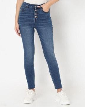 women skinny jeans with elasticated waist