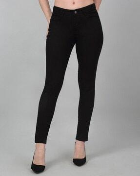 women skinny jeans with insert pockets