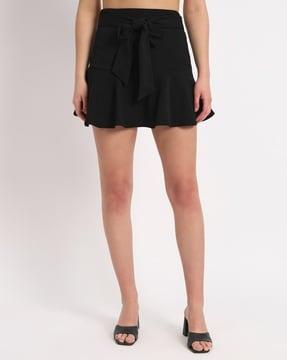 women skorts with bow-front