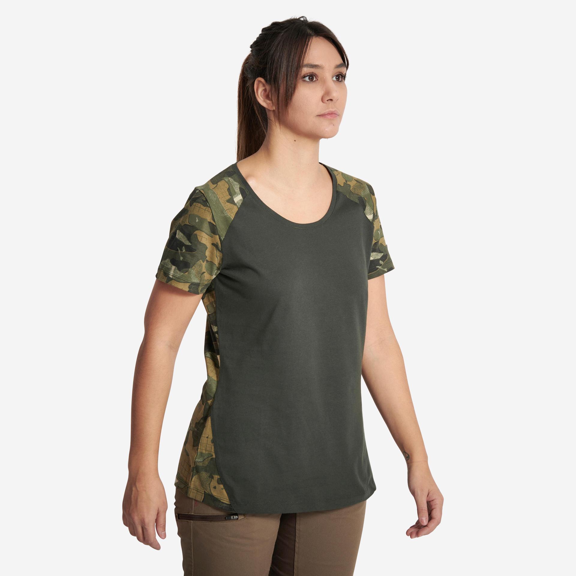 women-sleeved t-shirt 300 cotton- green