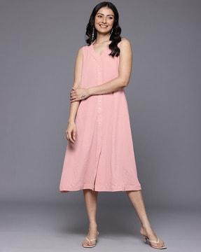 women sleeveless a-line dress