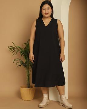 women sleeveless a-line dress