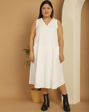 women sleeveless a-line dress