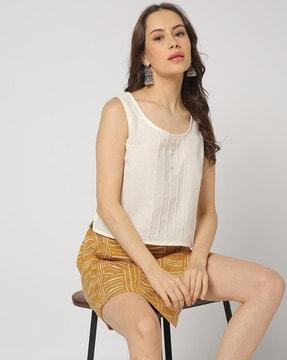 women sleeveless regular fit top