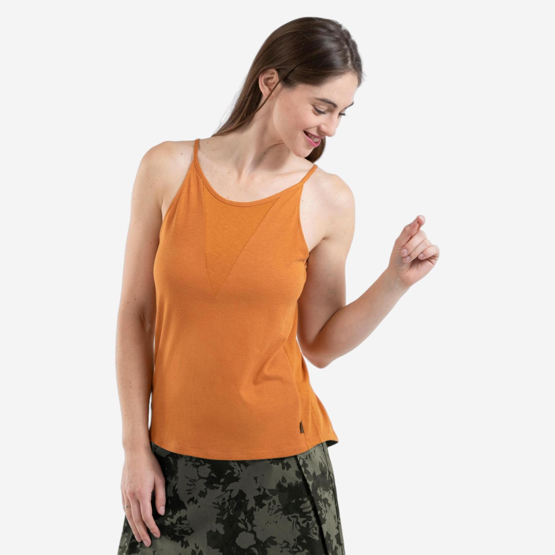 women sleeveless tank top brown - nh500