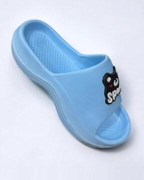 women slides with applique