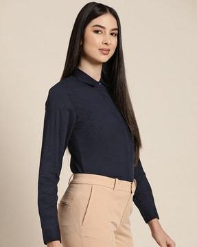 women slim fit cotton shirt