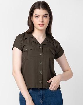 women slim fit cotton shirt