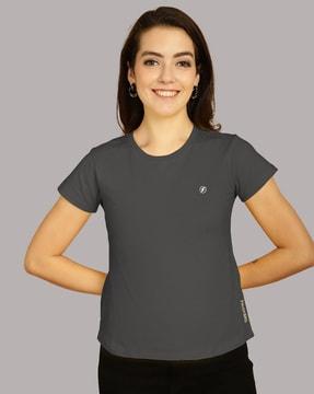 women slim fit crew-neck cotton t-shirt