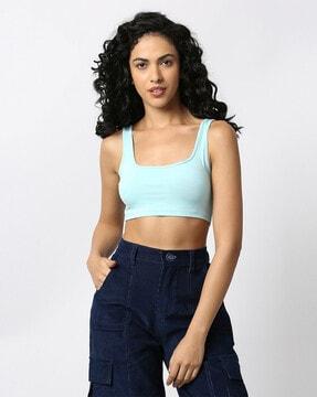 women slim fit crop top