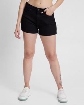 women slim fit denim shorts