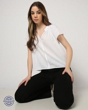 women slim fit gathered top