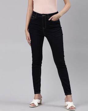 women slim fit jeans with 5-pocket styling