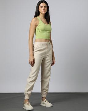women slim fit joggers with slip pockets