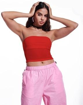 women slim fit mesh tube top