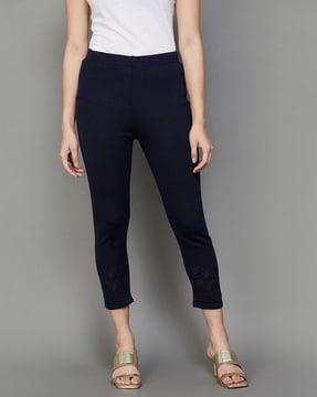 women slim fit mid-rise pants