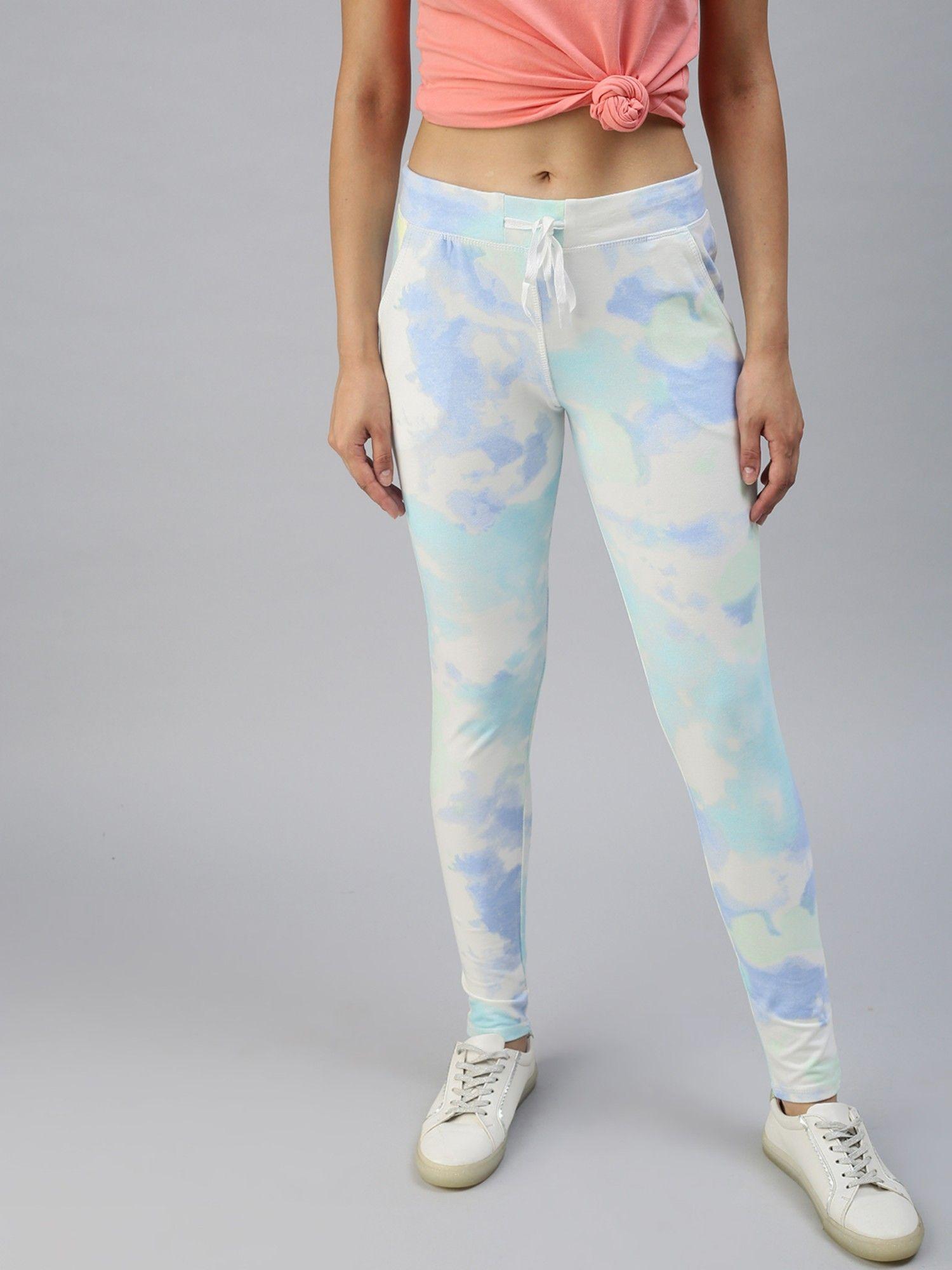 women slim fit multi tie and dye track pants