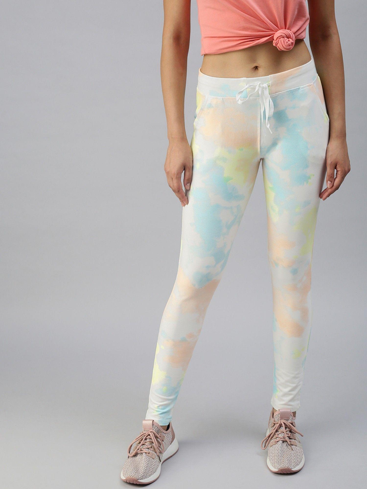 women slim fit multi tie and dye track pants