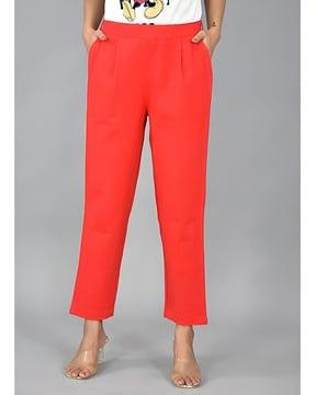 women slim fit pants with insert pockets