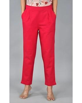 women slim fit pants with insert pockets