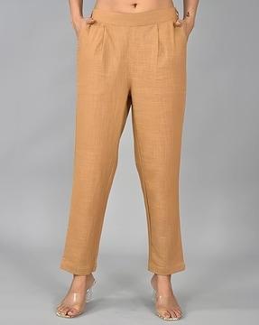 women slim fit pleated pants