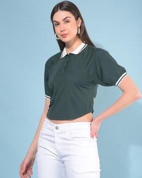 women slim fit polo t-shirt with short sleeves