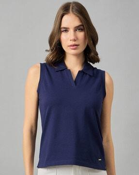 women slim fit polo t-shirt