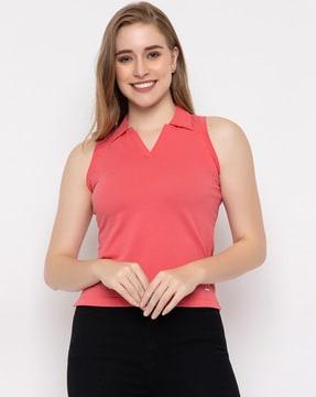 women slim fit polo t-shirt