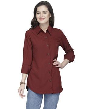 women slim fit shirt with full sleeves