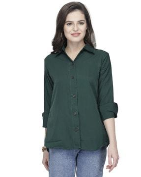 women slim fit shirt with full sleeves